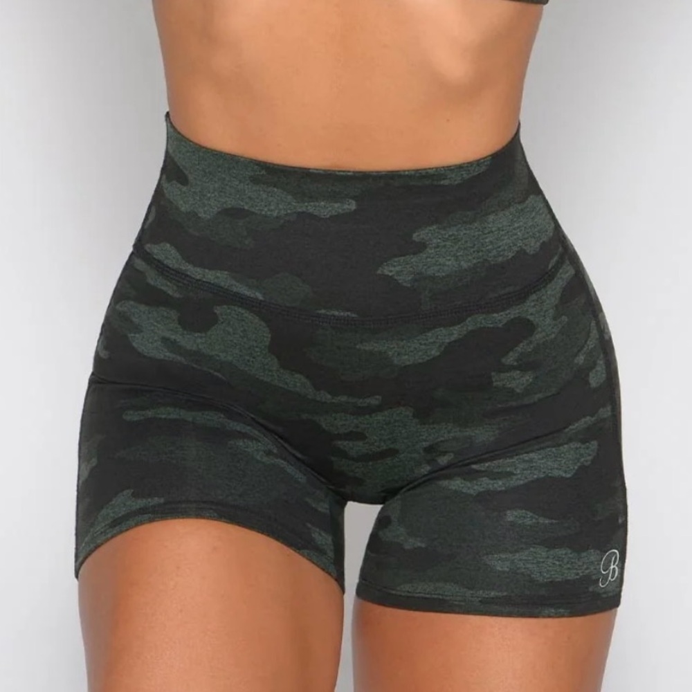 SOLD OUT Bombshell Sportswear Green/Black Camo
Shorts Size XS NWT